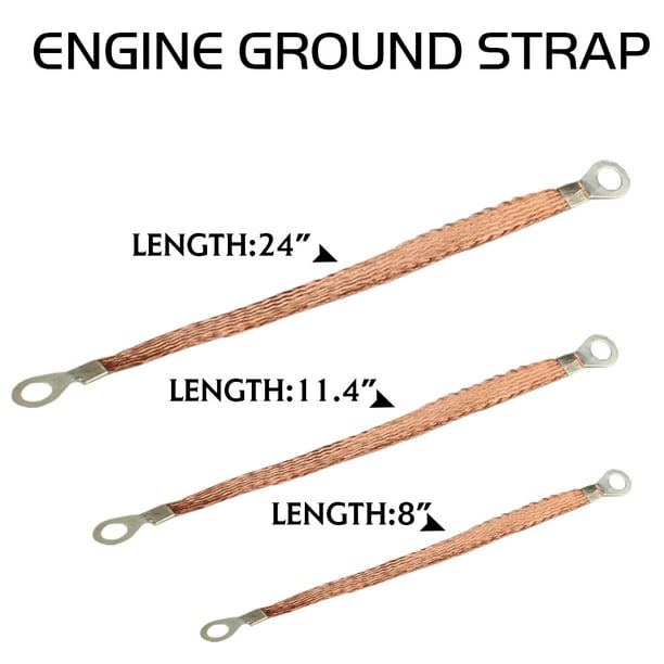FRAME UNIVERSAL 10" COPPER TINNED BRAIDED GROUND STRAP CABLE FIREWALL ENGINE